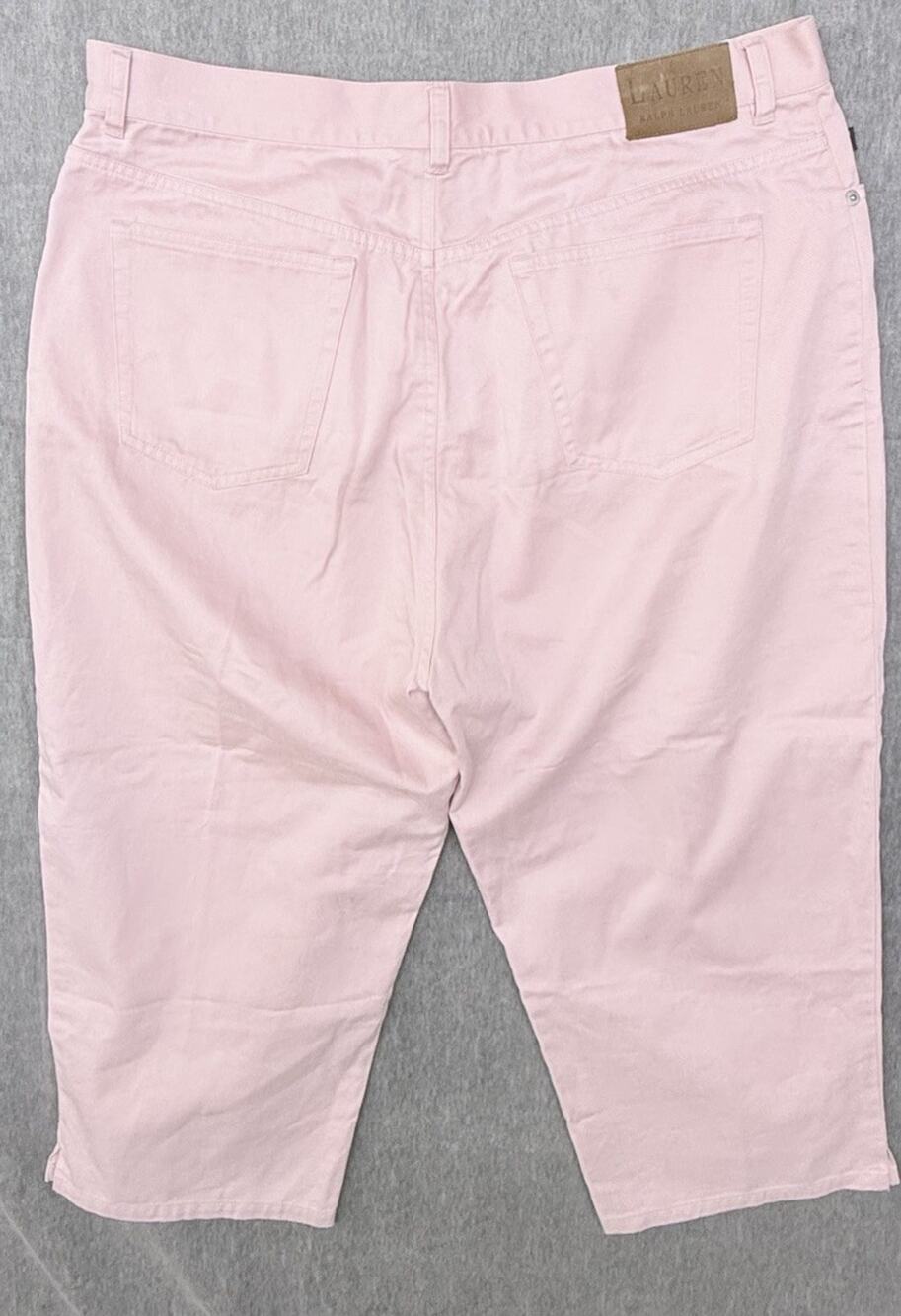 Lauren Ralph Lauren 100% Cotton Cropped Pink Jeans Women's Size 16